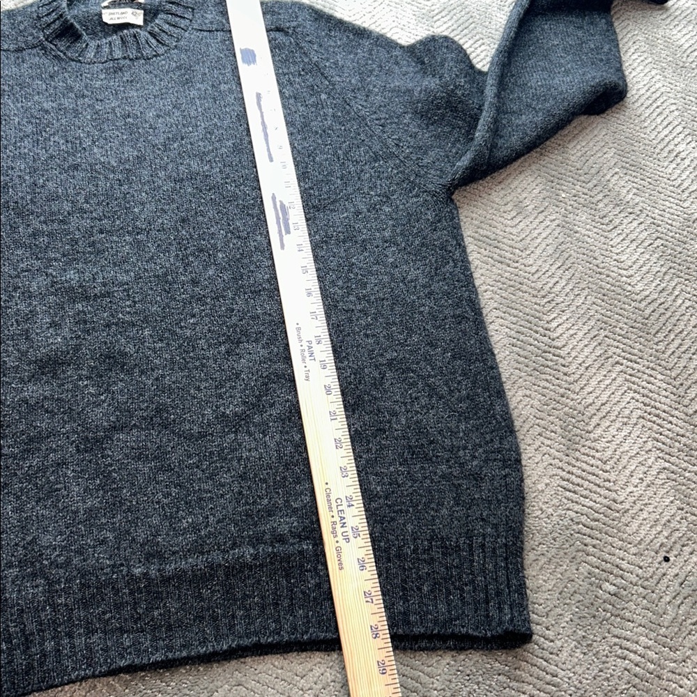 Alan Paine Vintage Shetland Wool Crewneck Sweater Gray Size 42 Made England - Picture 10 of 11